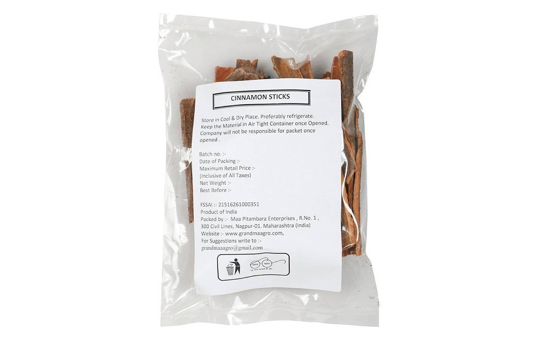Grandma Agro Cinnamon Sticks (Dalchini)    Pack  250 grams